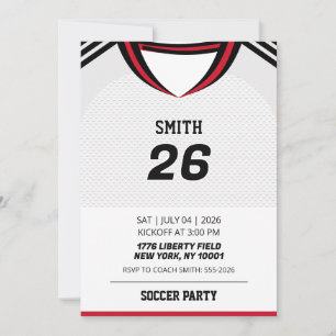 Convite de Aniversário Jersey de Futebol Personali