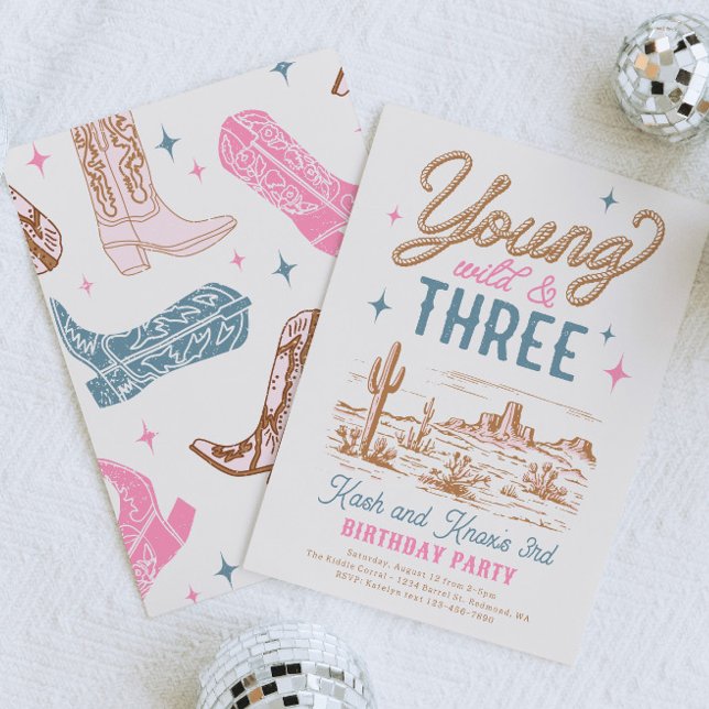 Convite de Aniversário Jovem, Selvagem e Três Ocid (Criador carregado)