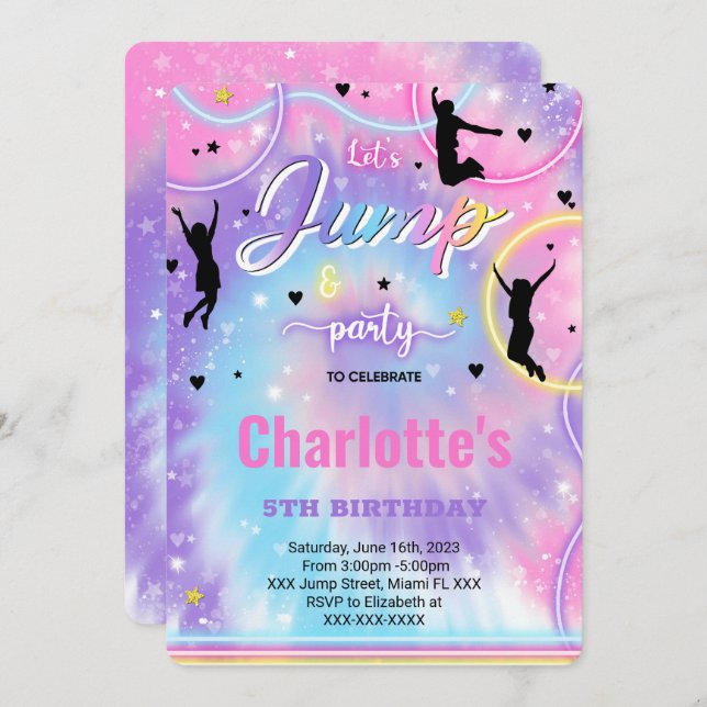 Convite de Aniversário Jump (Frente/Verso)