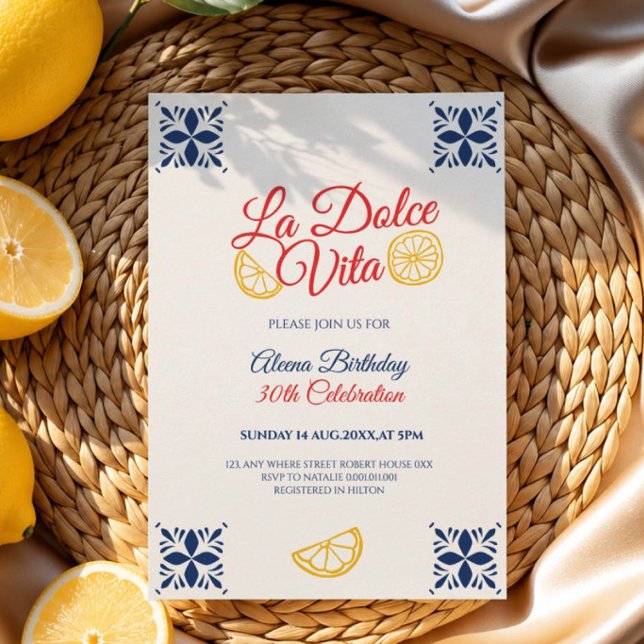 convite de aniversário La dolce vita para qualquer (Criador carregado)
