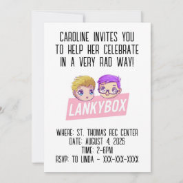 Convite de Aniversário Lankybox Youtube