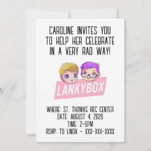 Convite de Aniversário Lankybox Youtube