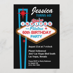 Convite de aniversário Las Vegas 60th