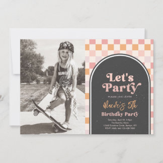 Convite de aniversário legal | Rapariga de Skater