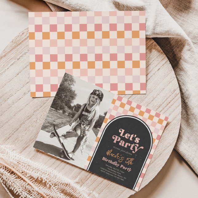 Convite de aniversário legal | Rapariga de Skater (Criador carregado)