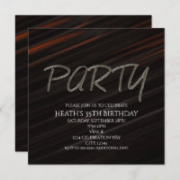 Convite de Aniversário Listras Preto e Laranja