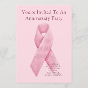 Convite de Aniversário Livre do Cancer de Fita Ro