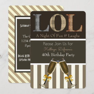 Convite de aniversário "LOL"