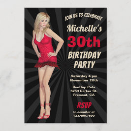 Convite de aniversário louro quente "sexy" da