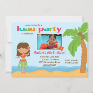 Convite de aniversário Luau
