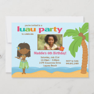 Convite de aniversário Luau