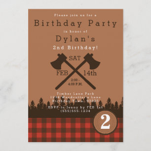 Convite de aniversário Lumberjack