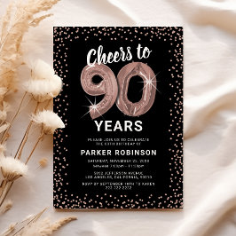 Convite de Aniversário Luxuoso de 90 anos em Doura