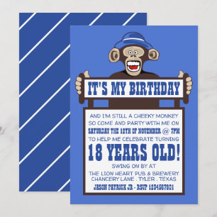 Convite de aniversário Macaco Cheio