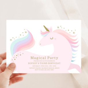 Convite de aniversário Magical Unicorn