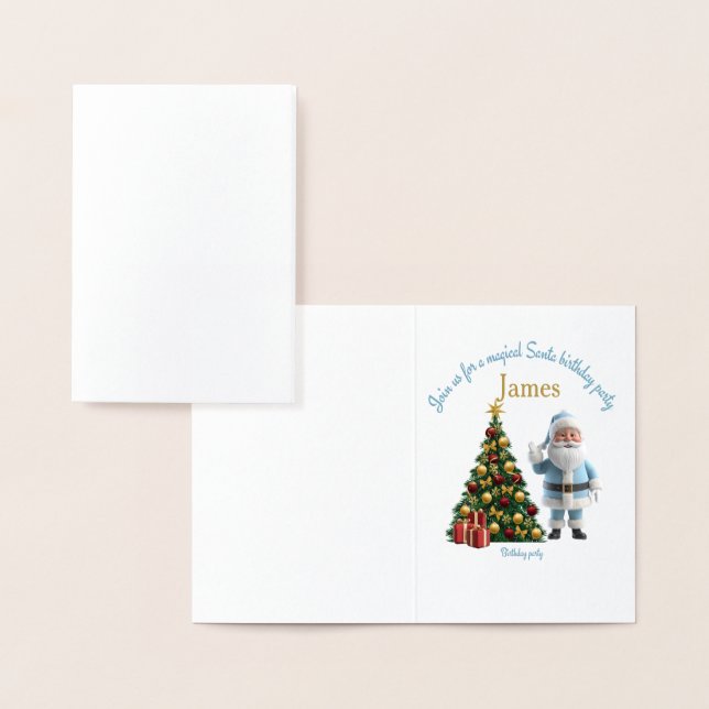 Convite de Aniversário Mágico do Papai Noel  (Exibição)