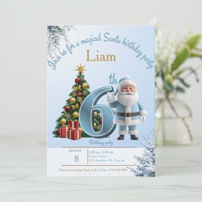 Convite de Aniversário Mágico do Papai Noel – 6º A (Em pé/Frente)