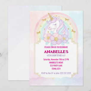 Convite de Aniversário Mágico Personalizado de Uni