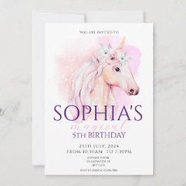 Convite de Aniversário Magnético do Unicórnio Arco