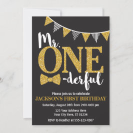 Convite de Aniversário Maravilhoso | Preto e Doura