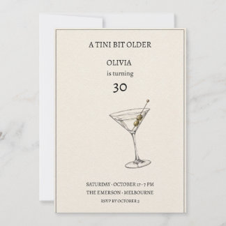 Convite de Aniversário Martini Um Pouco Mais Velho