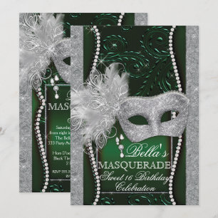 Convite de aniversário Mascarada de Mardi Gras