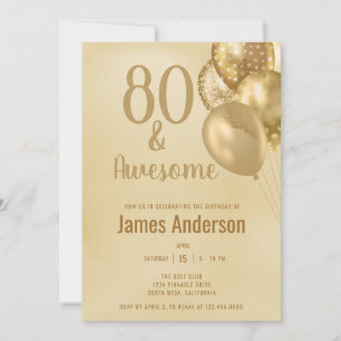 Convite de Aniversário Masculino 80 e Fabuloso