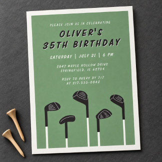Convite de Aniversário Masculino Minimalista Verde