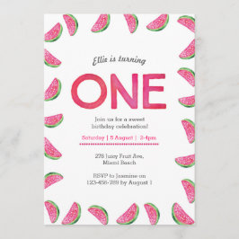 Convite de Aniversário | melancia tropical rosa