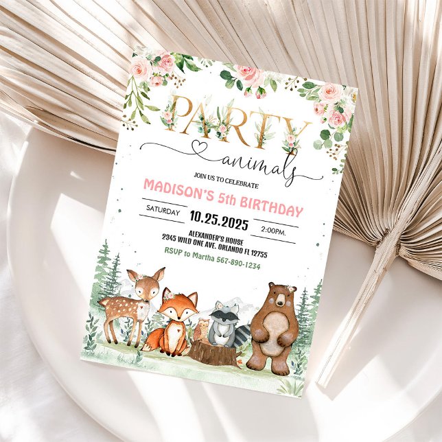 Convite de Aniversário Menina Criaturas da Florest (Criador carregado)