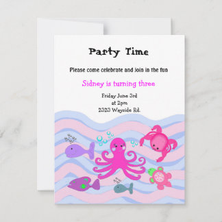 Convite de Aniversário Meninas Sob o Mar