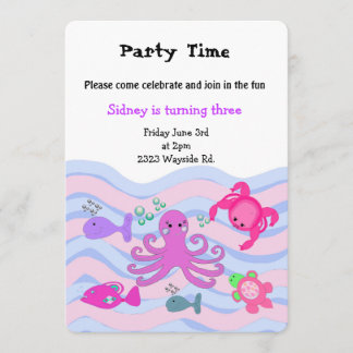 Convite de Aniversário Meninas Sob o Mar