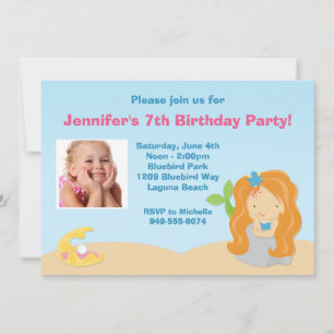 Convite de aniversário Mermaid