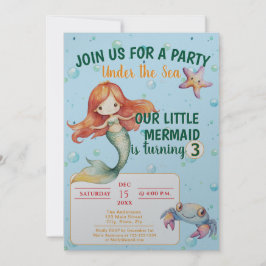 Convite de aniversário Mermaid
