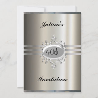 Convite de Aniversário Metálico Elegante