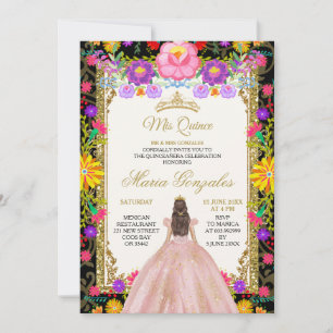 Convite de Aniversário Mexicano Blush Pink Dess Fu