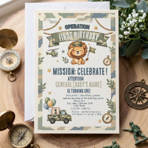 Convite de Aniversário Militar Operação Primeiro A