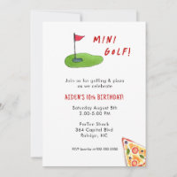 Convite de aniversário Mini Golf