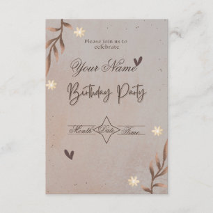 Convite de Aniversário Minimalista Elegante