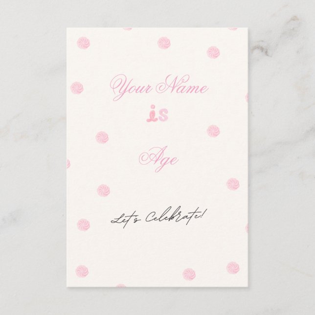 Convite de Aniversário Minimalista Rosa Doce (Frente)