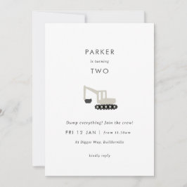 Convite de Aniversário Mínimo do Partido da Constr