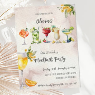 Convite de aniversário Mocktail neutro Vintage