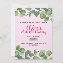 Convite de Aniversário, Modelo Editável