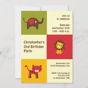 Convite de aniversário moderno dos animais