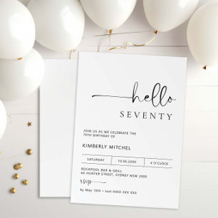 Convite de aniversário moderno minimalista