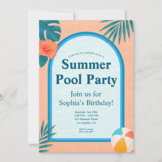 Convite de Aniversário Moderno para Festa de Pisci