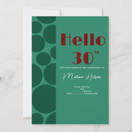 Convite de Aniversário Moderno Verde e Borgonha