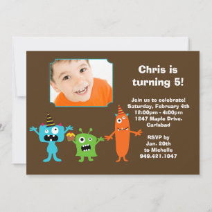 Convite de aniversário Monster