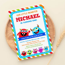 Convite de aniversário Monster Bash