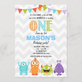 Convite de aniversário Monstro Pequeno